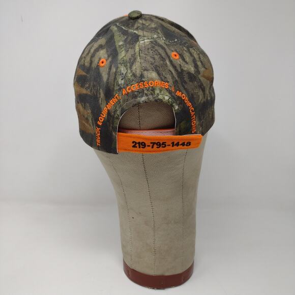 Lindco Equipment Orange & Camo Strapback Hat Embroidered Spell Out Logo - Picture 7 of 12